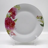 Big Pink Rose Flower with Breath of Spring 10.5" Big Plate